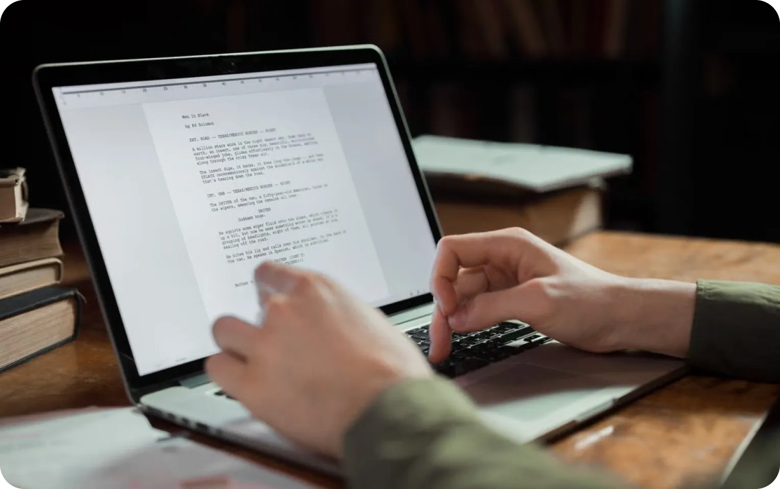 Researcher receiving manuscript writing assistance
