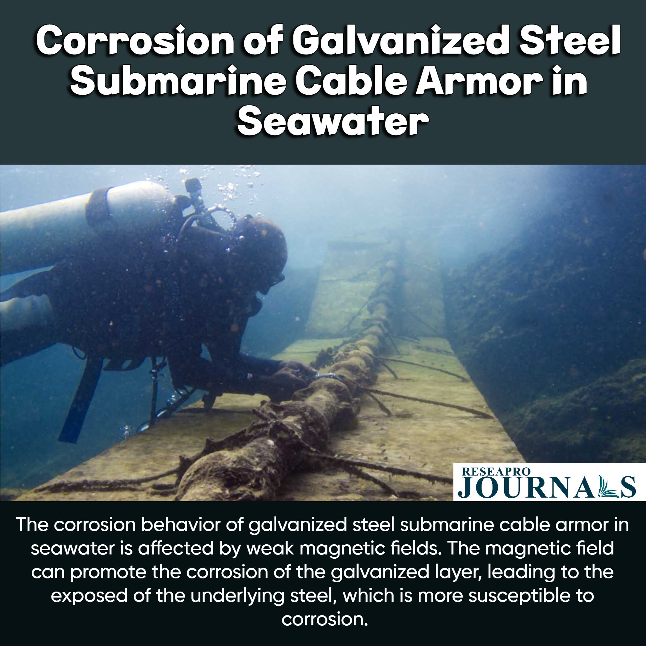 Corrosion of Galvanized steel submarine cable armor in sea water
