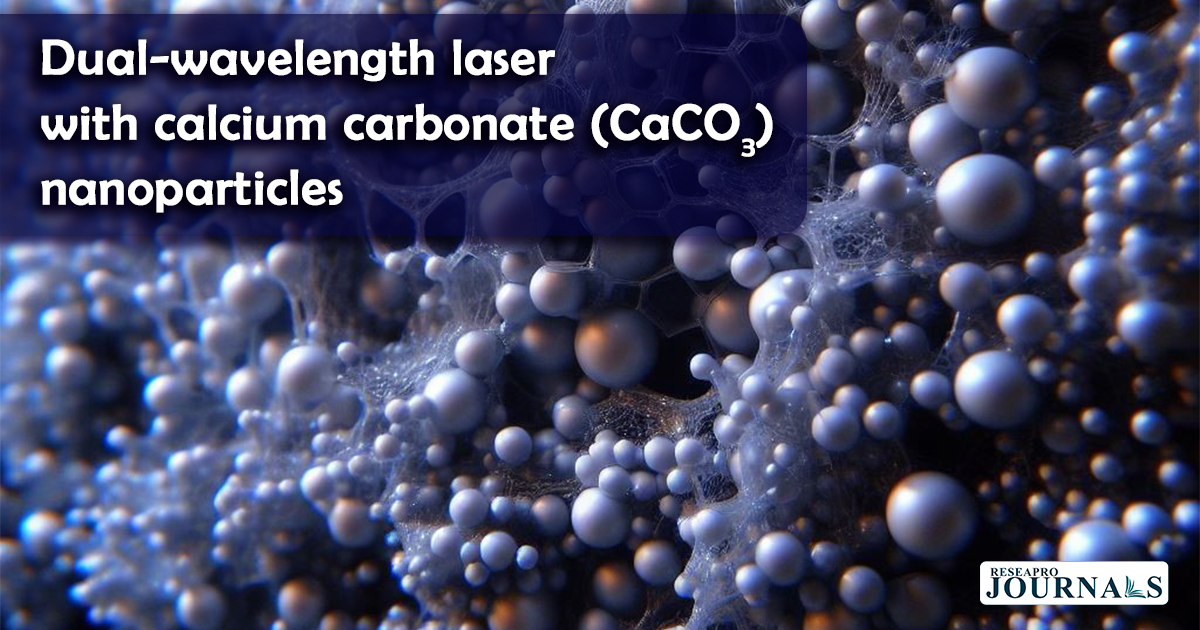Dual-wavelength laser with calcium carbonate nanoparticles