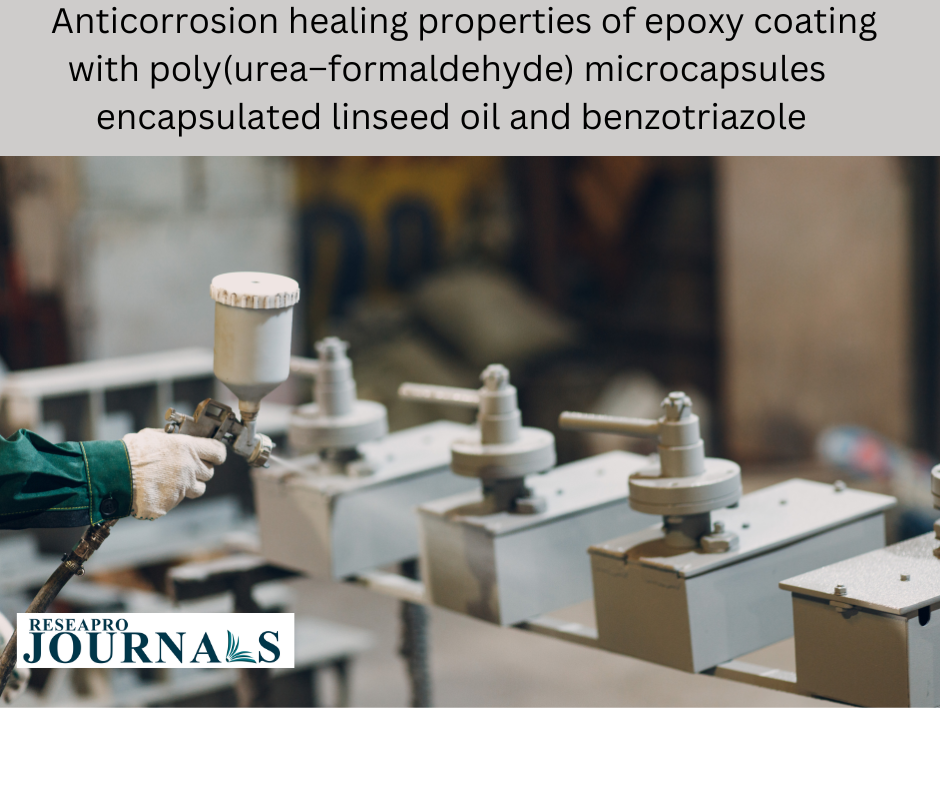 Anticorrosion healing properties of epoxy coating with poly(urea–formaldehyde) microcapsules encapsulated linseed oil and benzotriazole